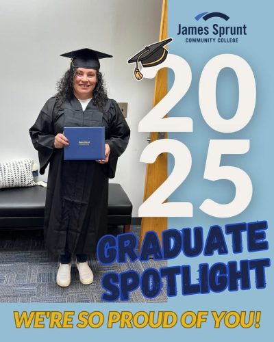 🎓 Graduate Spotlight: Nancy Villela
🌟 Graduate of the College and Career Readiness Program at James Sprunt Community College
What inspired you to pursue your program at JSCC?
I wanted to open more employment opportunities with good pay, challenge myself, and further my education. Most importantly, I wanted to show my kids that no matter your age, you can keep learning and growing—for yourself and your future.
What challenge have you overcome on your educational journey?
Time management and staying motivated were tough, but I pushed through.
What has been the most rewarding part of your time at JSCC?
Meeting my teachers, staff, and classmates—they made every day a great day.
Who or what has been your biggest source of support?
My teachers, especially Ms. Sherri and Ms. Miller. Their encouragement and constant check-ins kept me on track mentally, physically, and emotionally.
What are your future plans after graduating?
I plan to continue learning and pursue my dream of teaching kids one day.
👏 We are so proud of you, Nancy! Your determination and passion are truly inspiring. 💙